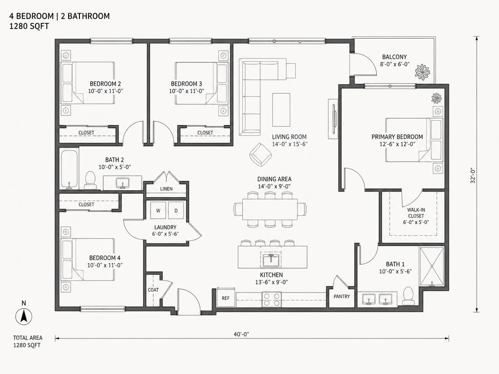 Building 4 · Unit 1 floor plan preview