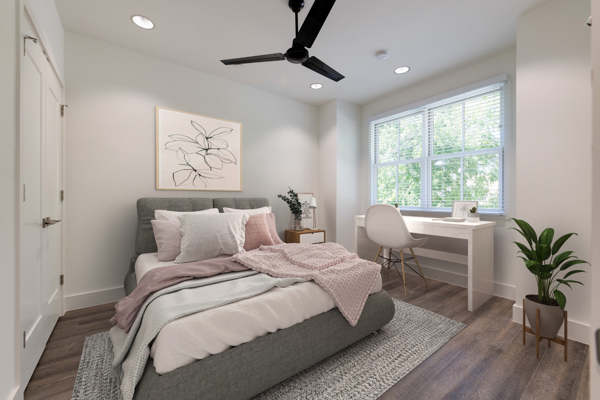 Unit 1-2 primary bedroom